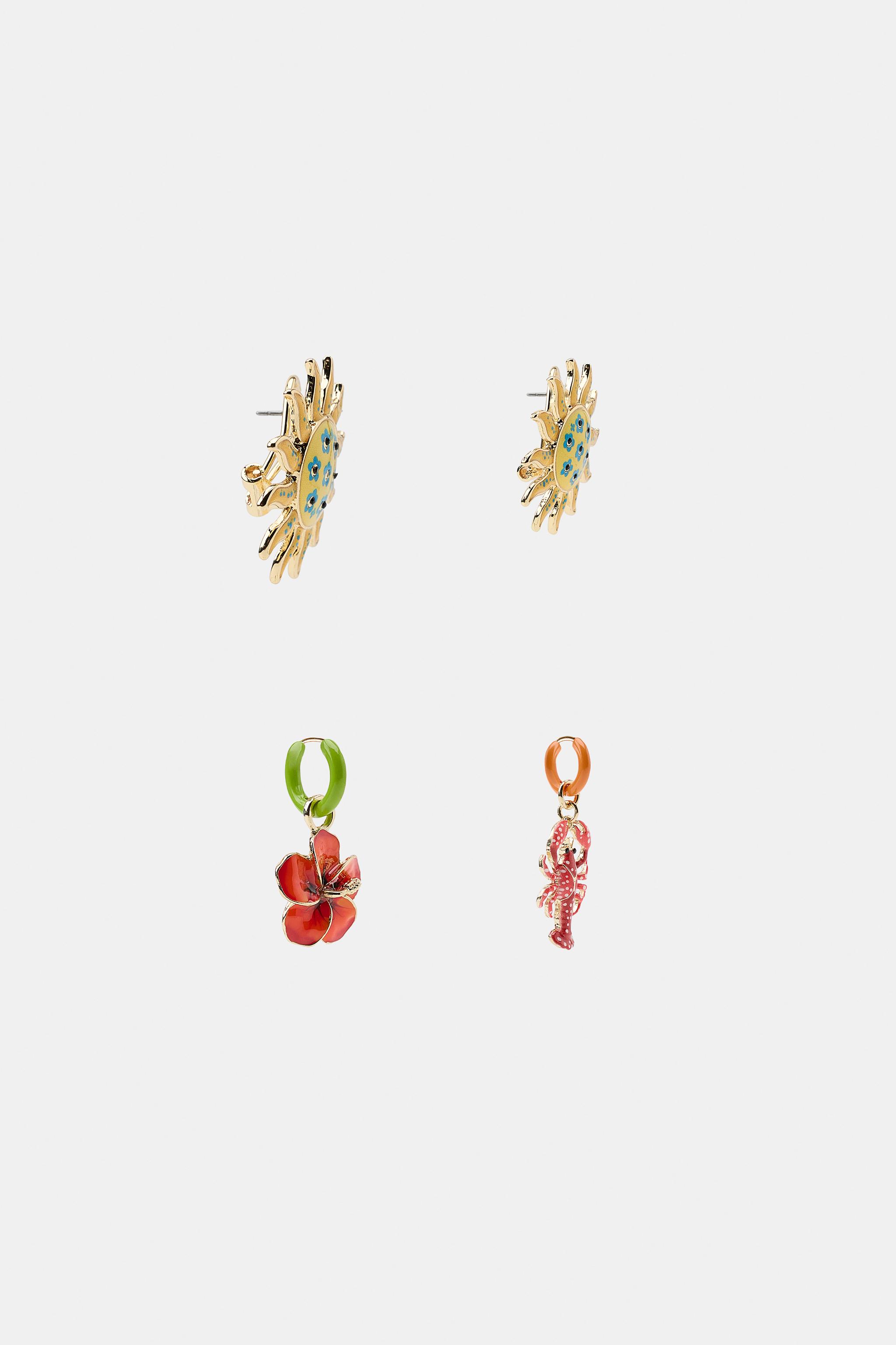 PACK OF SUN AND LOBSTER EARRINGS